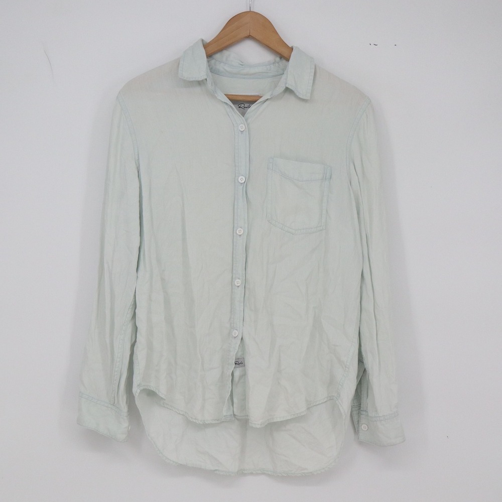 Rails Button Down Womens S Chico Mint Green Tencel Lyocell Long Sleeve Excellent